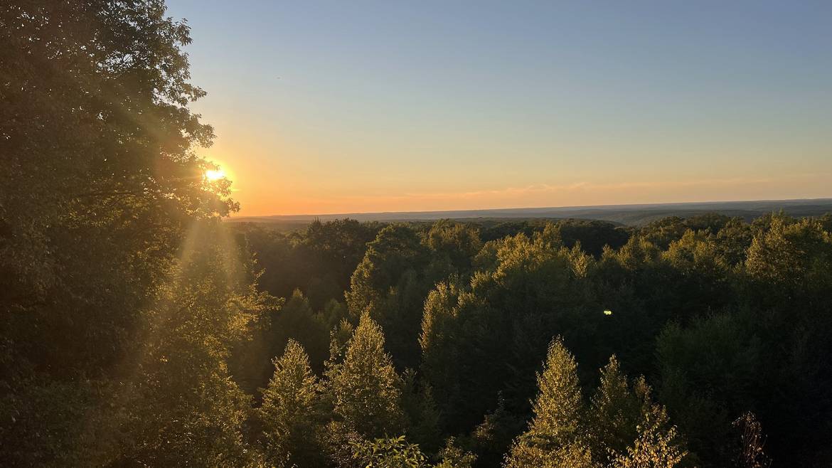 Sunset Over The Forest From The Beartown Rocks Overlook