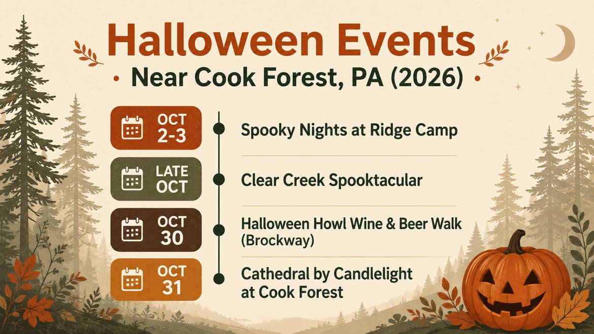 Halloween Events Near Cook Forest Pa 2026 Calendar Infographic