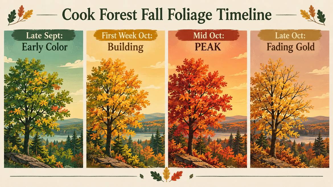 Cook Forest Fall Foliage Timeline From Late September To Late October