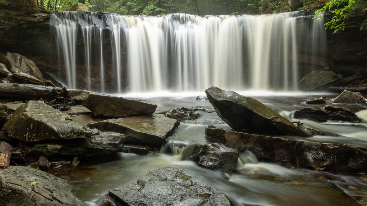 Waterfall On The Falls Trail At Ricketts Glen State Park