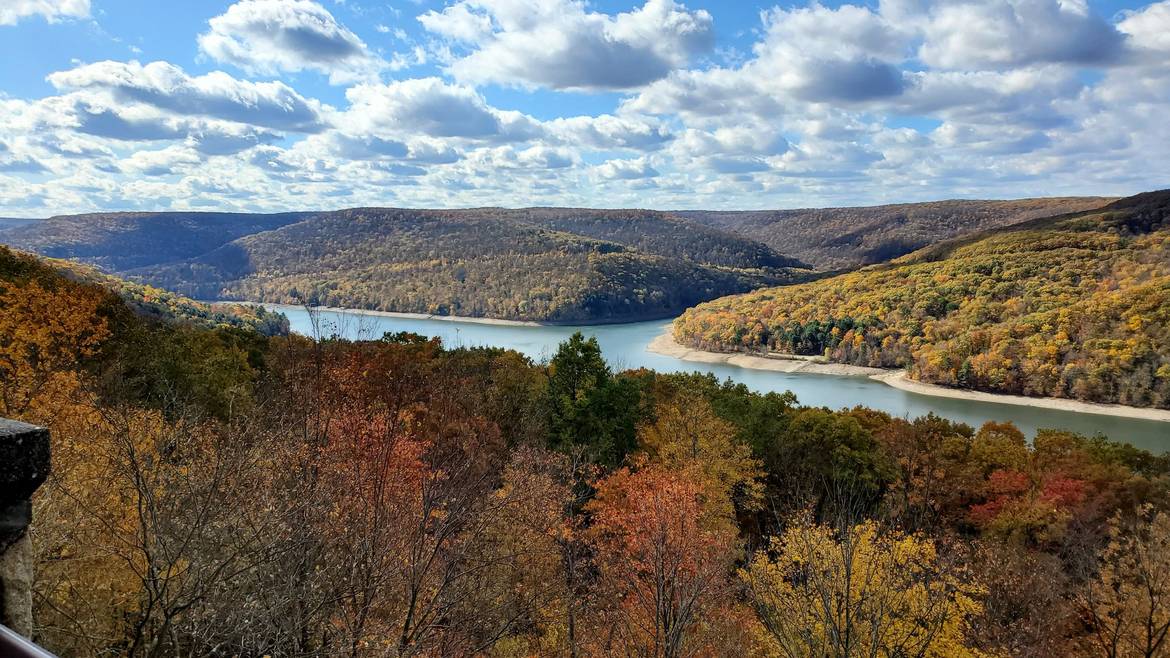 Fall Foliage Over The Allegheny Reservoir From Rimrock Overlook
